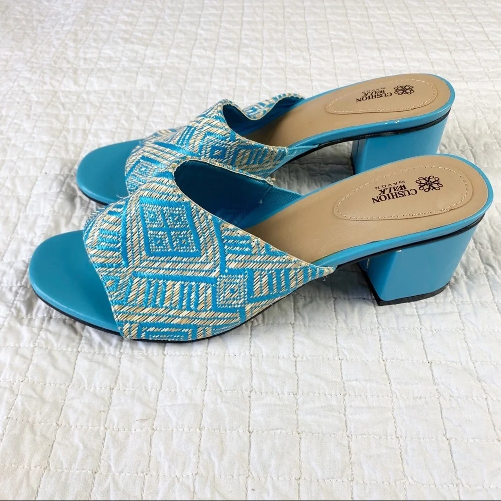 Avon Cushion Walk Woven Slide with Block Heel 8
